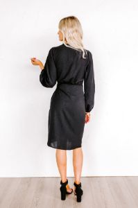 Effortless Nights Wrap Dress In Black sold by Impressions