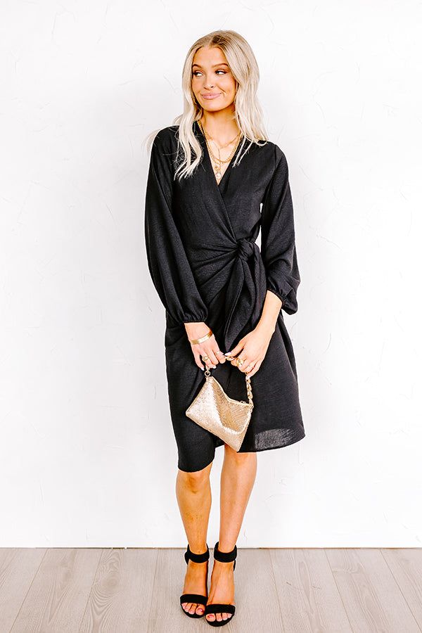 Effortless Nights Wrap Dress In Black sold by Impressions product image thumbnail 2