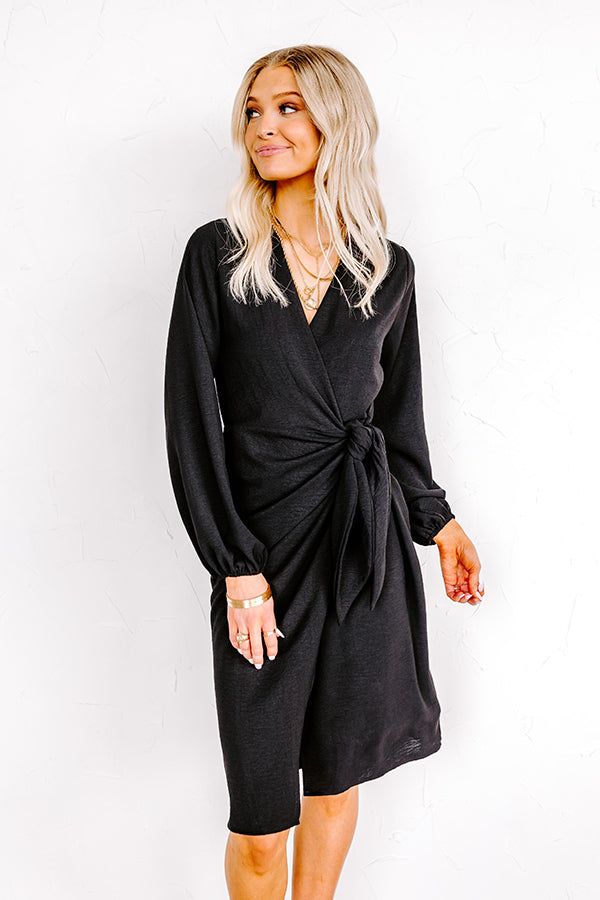 Effortless Nights Wrap Dress In Black sold by Impressions product image thumbnail 5
