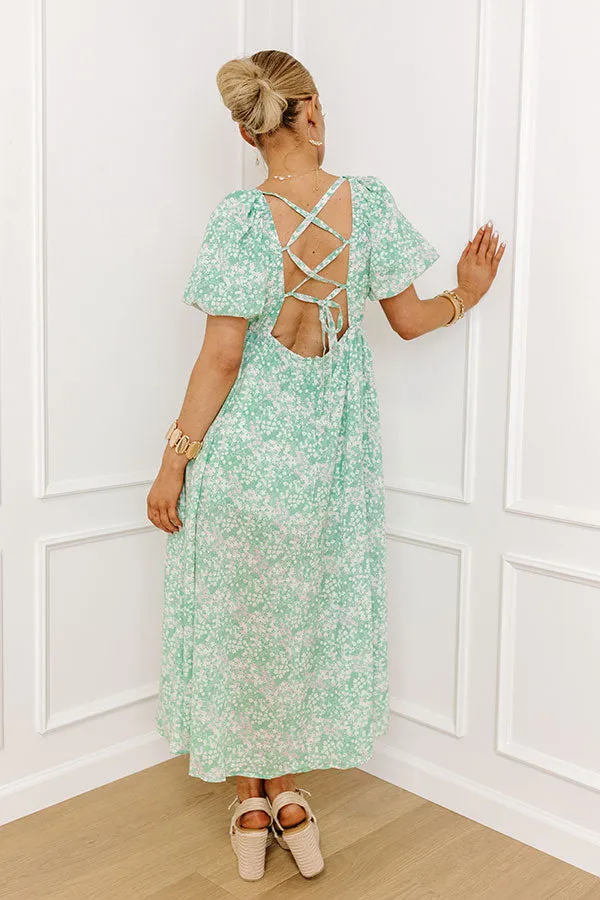 Whimsical Daydream Floral Midi in Seaglass sold by Impressions product image thumbnail 2