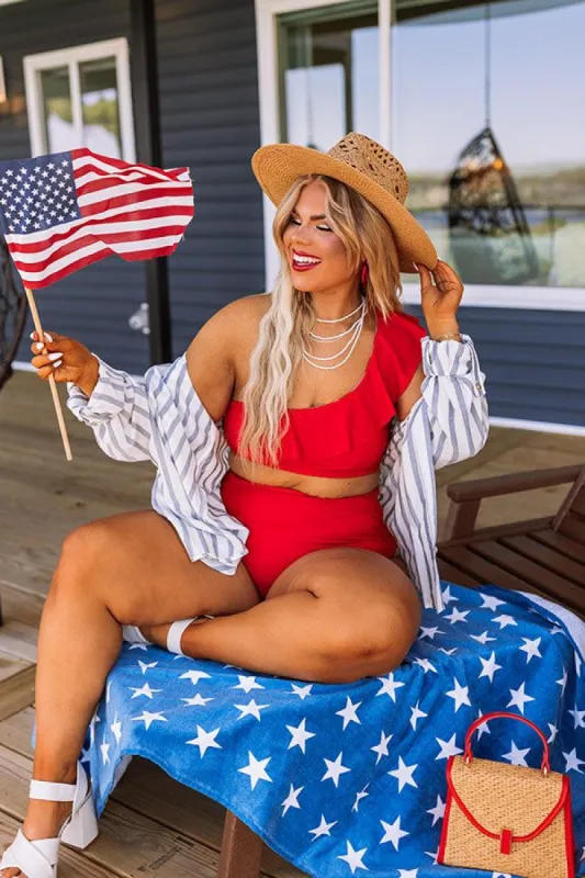 Down By The Lake One Shoulder Bikini Top Curves sold by Impressions