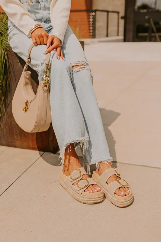 The Livy Faux Nubuck Platform Sandal in Taupe sold by Impressions