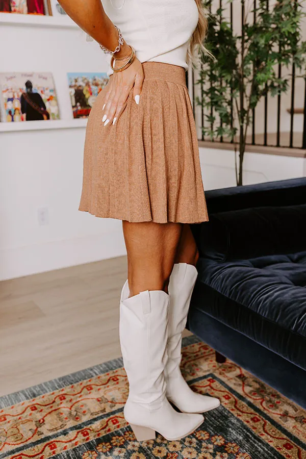 The Valeria High Waist Knit Skirt in Camel sold by Impressions product image thumbnail 3