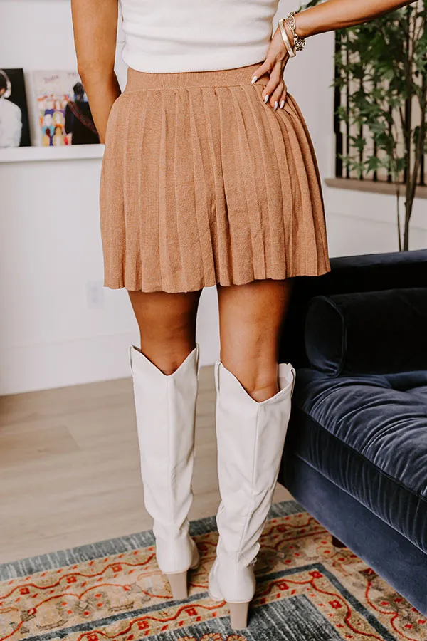 The Valeria High Waist Knit Skirt in Camel sold by Impressions product image thumbnail 5