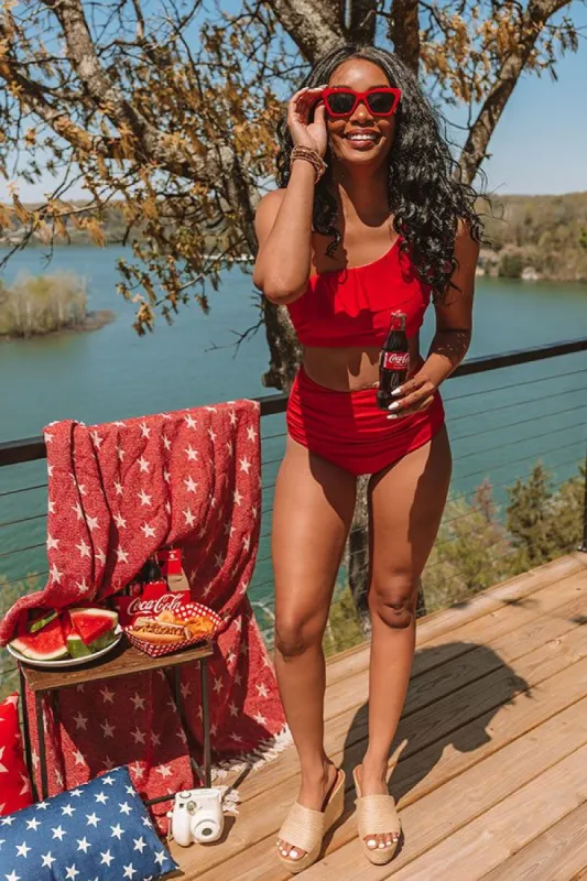 Down By The Lake One Shoulder Bikini Top sold by Impressions