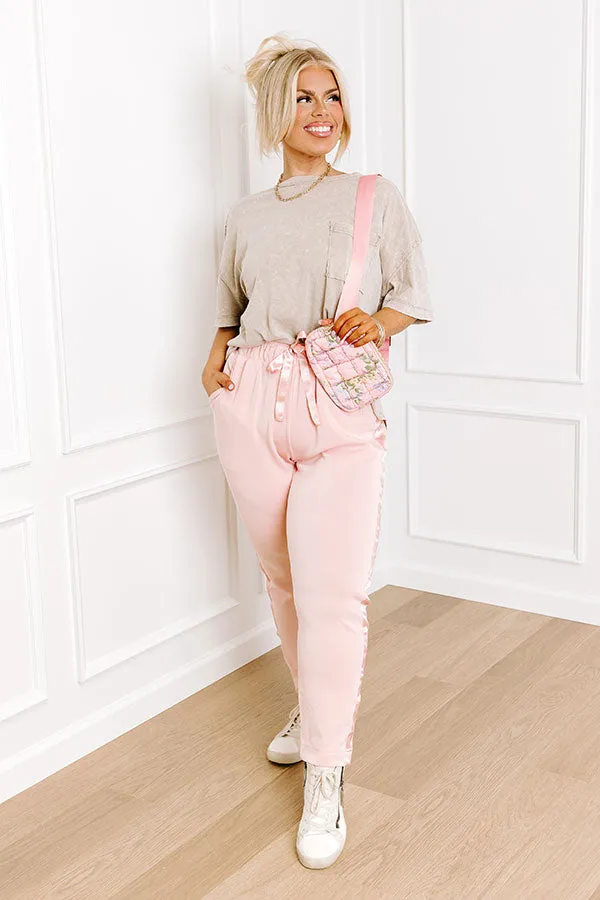 Flow And Chill High Waist Straight Leg Pants in Pink Curves sold by Impressions