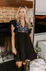 Hidden Bungalow Embroidered Dress In Black sold by Impressions