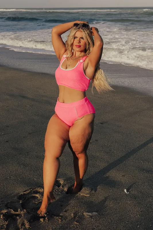 Sandy Sunset High Waist Seersucker Bikini Bottom Curves sold by Impressions
