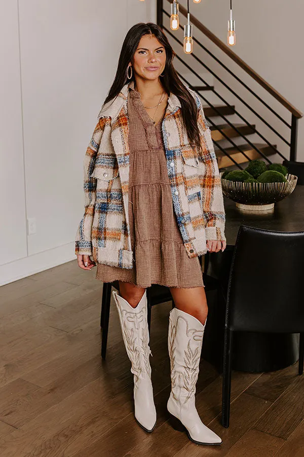 Across The World Mineral Wash Mini Dress In Mocha sold by Impressions product image thumbnail 4