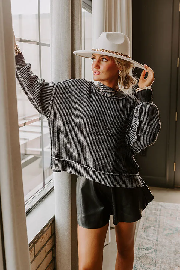 Vermont Bound Vintage Wash Oversized Sweater in Black sold by Impressions