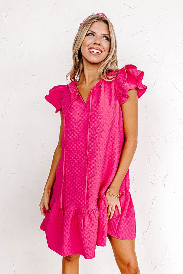 Cutest In The Room Shift Dress In Hot Pink sold by Impressions product image thumbnail 5