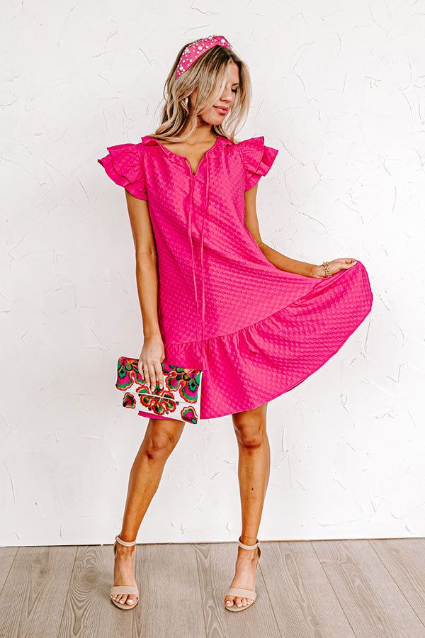 Cutest In The Room Shift Dress In Hot Pink sold by Impressions
