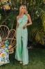 Viva La Travel High Waist Wide Leg Pants in Mint sold by Impressions