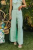 Viva La Travel High Waist Wide Leg Pants in Mint sold by Impressions
