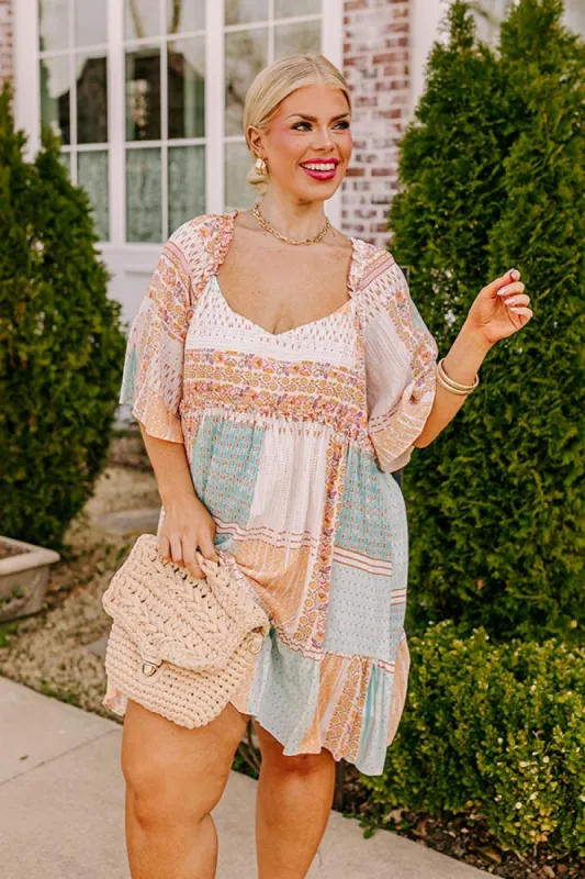 Seeking The Shore Shift Dress in Ivory Curves sold by Impressions