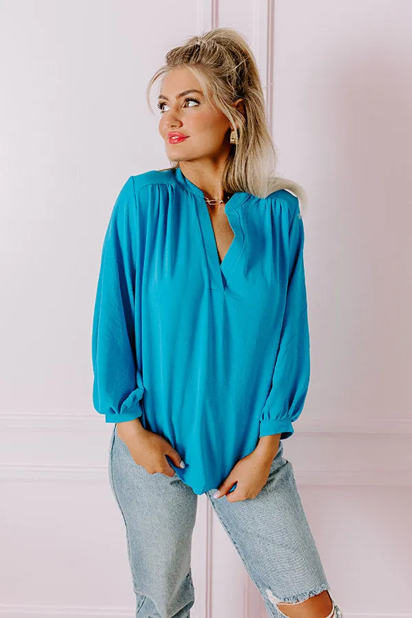 Casual Moment Shift Top in Ocean Blue sold by Impressions