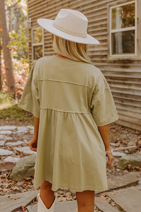 Lovely Tokens Mini Tunic Dress In Sage sold by Impressions product image thumbnail 3