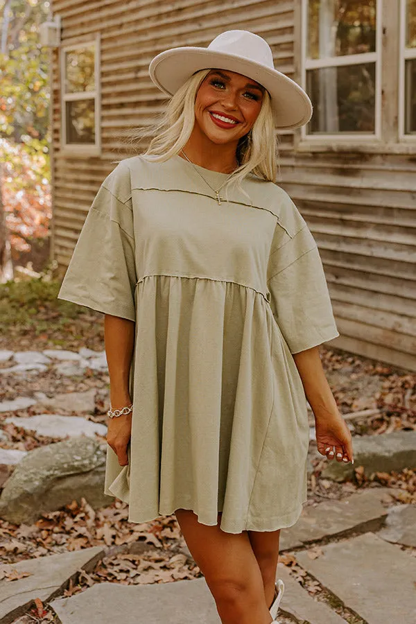 Lovely Tokens Mini Tunic Dress In Sage sold by Impressions product image thumbnail 4