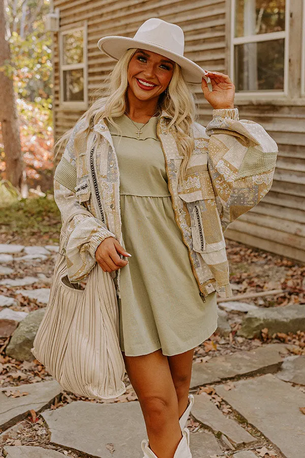 Lovely Tokens Mini Tunic Dress In Sage sold by Impressions product image thumbnail 5