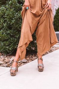 The Bali Platform Heel in Snake Print sold by Impressions