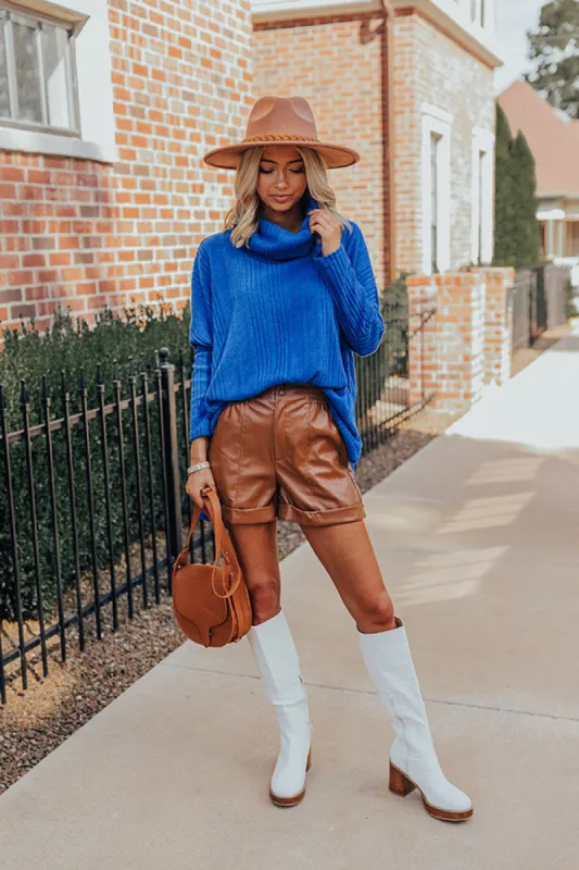 Cozy Weather Shift Sweater in Royal Blue sold by Impressions