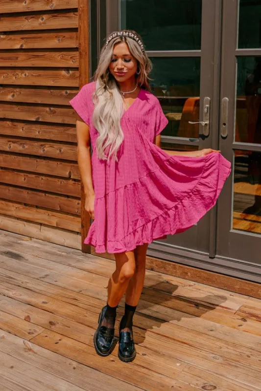Mend Your Heart Babydoll Dress in Fuchsia sold by Impressions