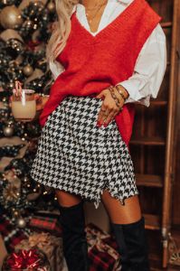 Snow Kissed Cutie Houndstooth Skort sold by Impressions