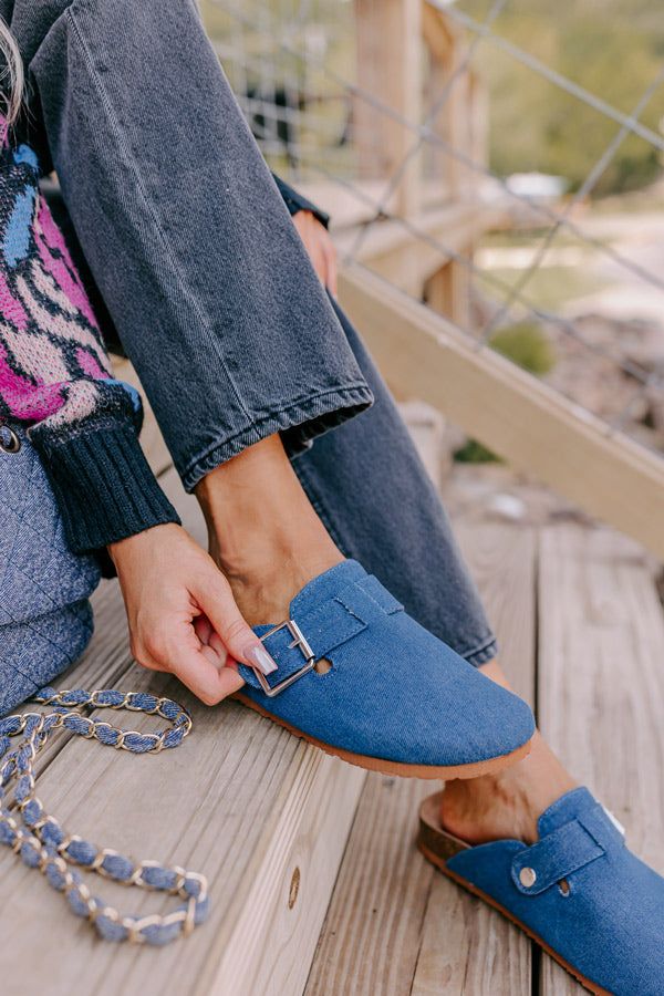 The Carolina Clog In Dark Wash sold by Impressions