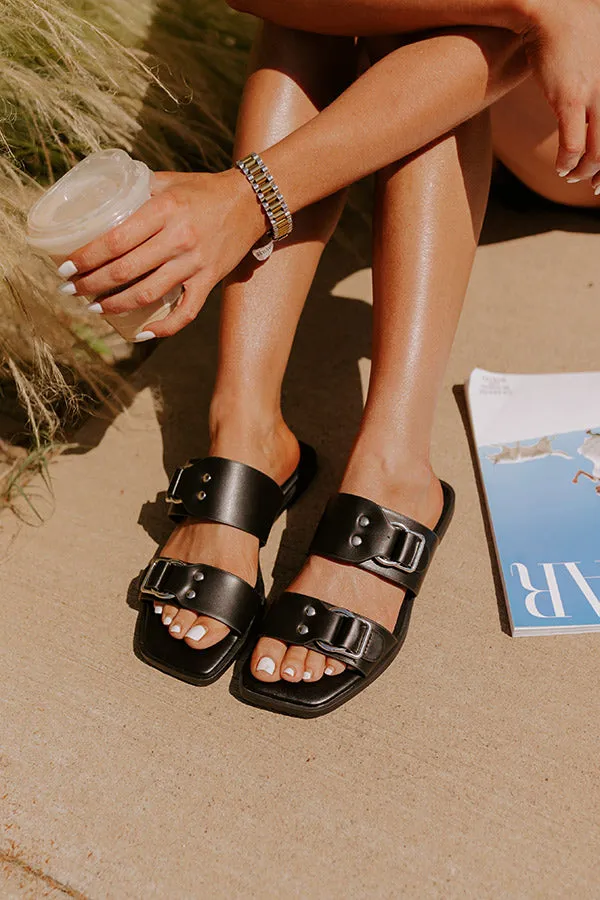 The Bella Faux Leather Sandal In Black sold by Impressions