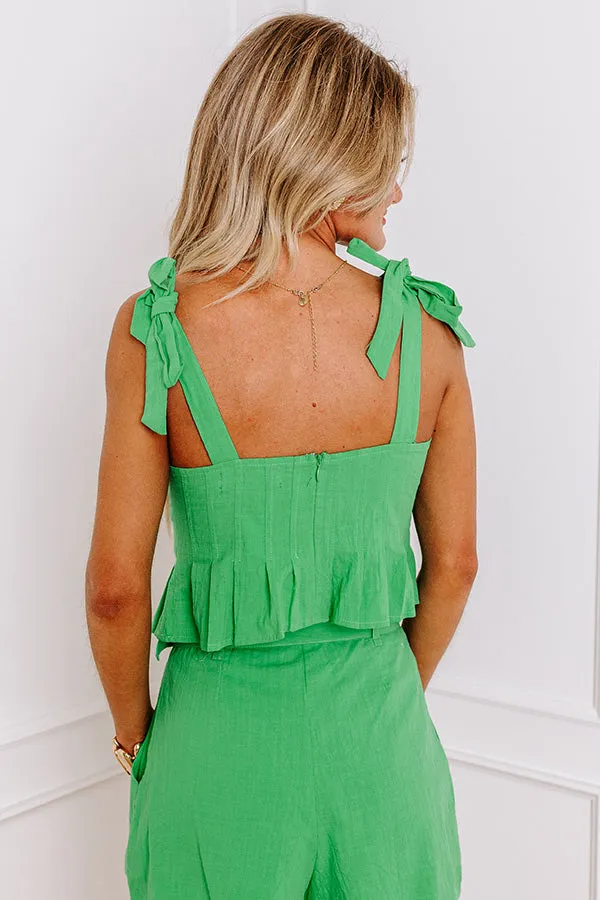 Sunset Horizon Peplum Top In Kelly Green sold by Impressions product image thumbnail 4