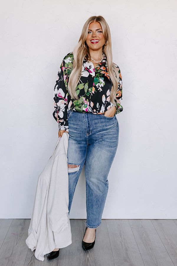 Mind On Malibu Button Up In Black Curves sold by Impressions product image thumbnail 3