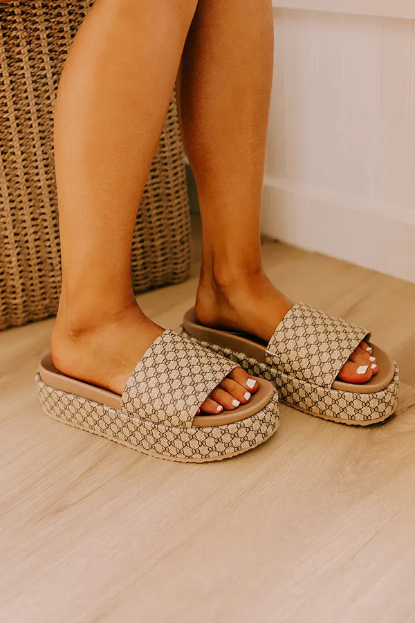 The Melanie Faux Leather Platform Sandal in Tan sold by Impressions product image thumbnail 2