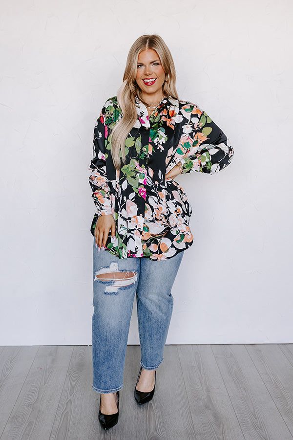 Mind On Malibu Button Up In Black Curves sold by Impressions product image thumbnail 4