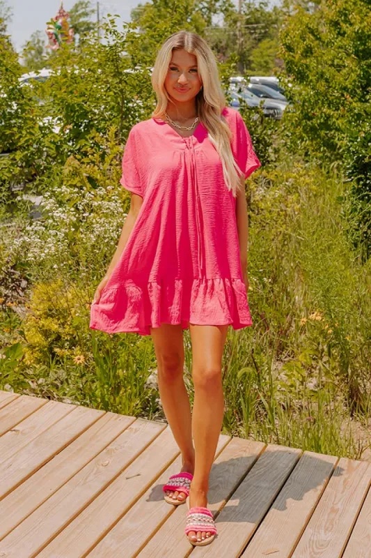 Malibu Villa Shift Dress in Pink sold by Impressions