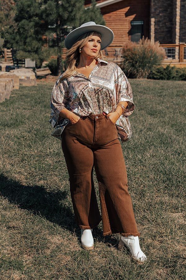 The Utopia High Waist Straight Leg Jean in Chocolate Curves sold by Impressions