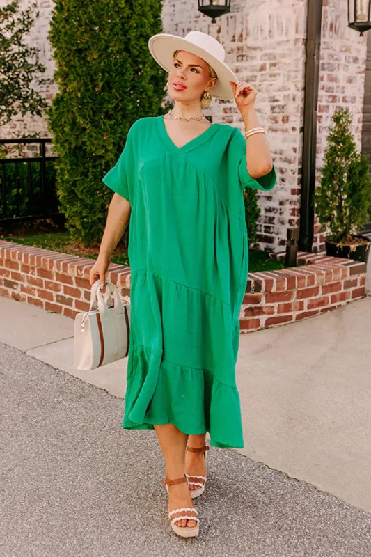 Keeping It Simple Midi in Kelly Green Curves sold by Impressions