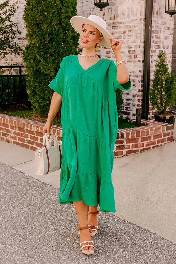 Keeping It Simple Midi in Kelly Green Curves sold by Impressions