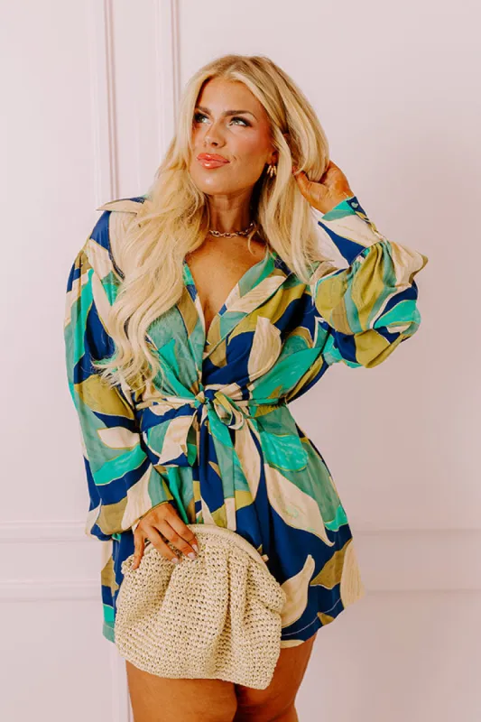 Happy Hour Meetup Romper in Navy Curves sold by Impressions