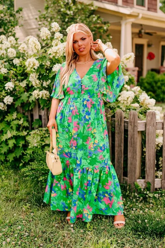 Sailboat Soiree Maxi in Kelly Green Curves sold by Impressions