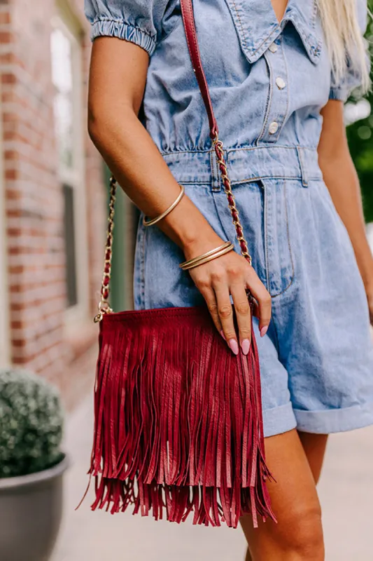Right On Cue Fringe Crossbody In Aurora Red sold by Impressions