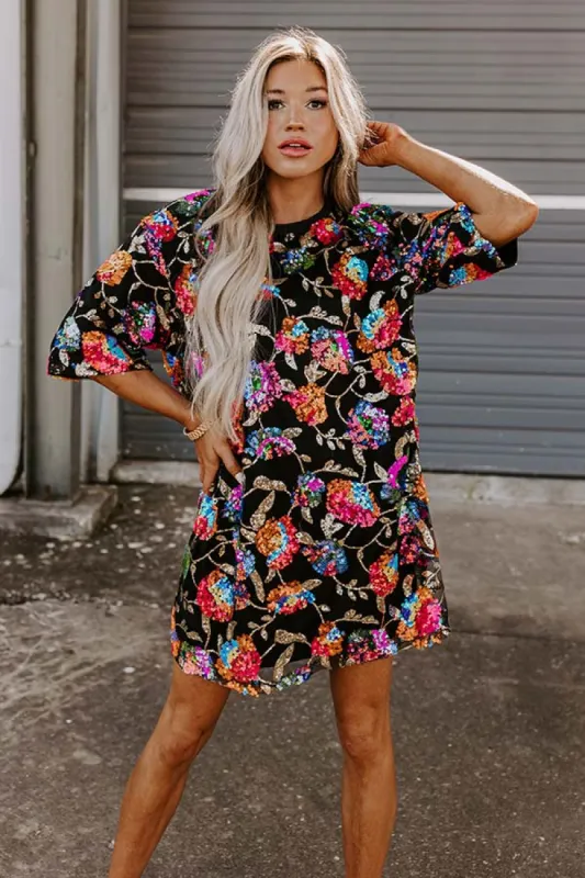 Bring The Drama Tunic Dress in Black sold by Impressions