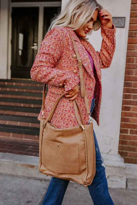 Never Pretend Faux Leather Tote In Tan sold by Impressions