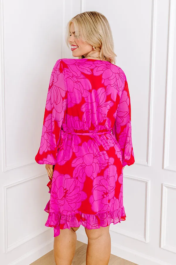 Dinner and a Movie Floral Wrap Dress Curves sold by Impressions product image thumbnail 4