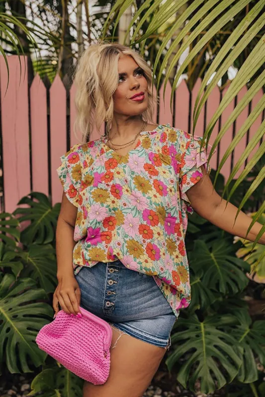 Floral Galore Shift Top In Violet Curves sold by Impressions