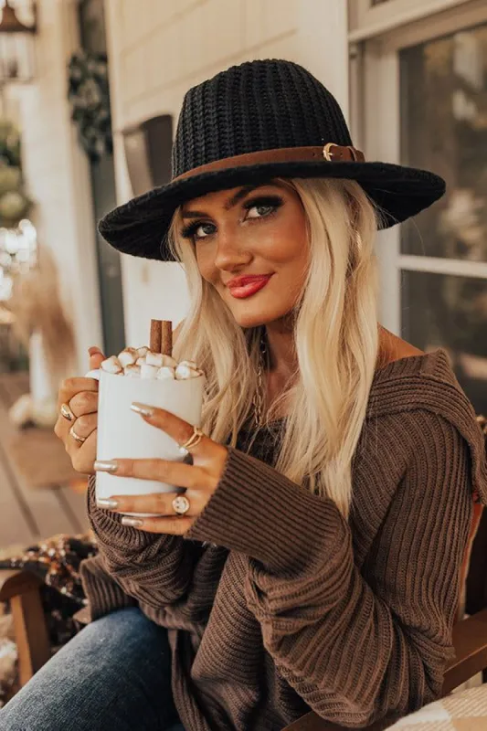 Autumn Sweetheart Knit Fedora In Black sold by Impressions