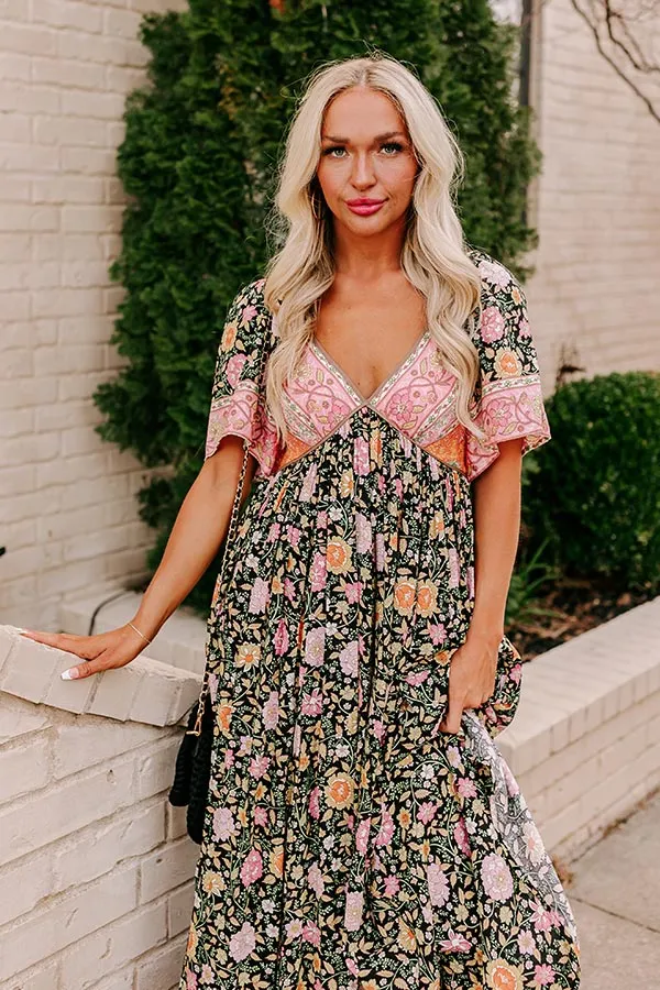 Florence Stroll Maxi Dress in Black sold by Impressions