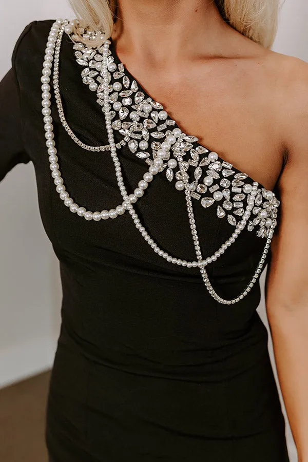 Shimmering Twilight Embellished Mini Dress in Black sold by Impressions product image thumbnail 3