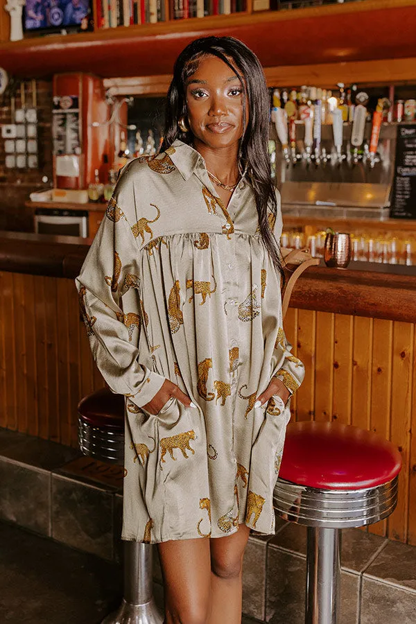 Party Phase Satin Mini Dress in Sage sold by Impressions product image thumbnail 3