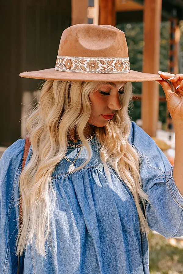 Posh Moment Faux Suede Fedora in Camel sold by Impressions product image thumbnail 2