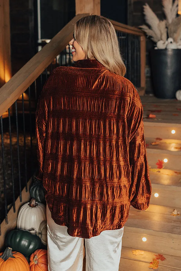 Amazing Views Velvet Top in Dark Cinnamon Curves sold by Impressions product image thumbnail 4